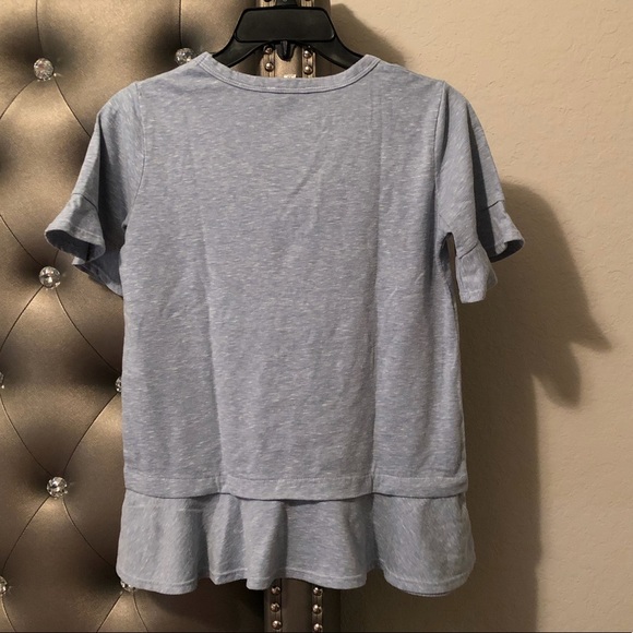 Light Blue Peplum Top - Picture 2 of 4